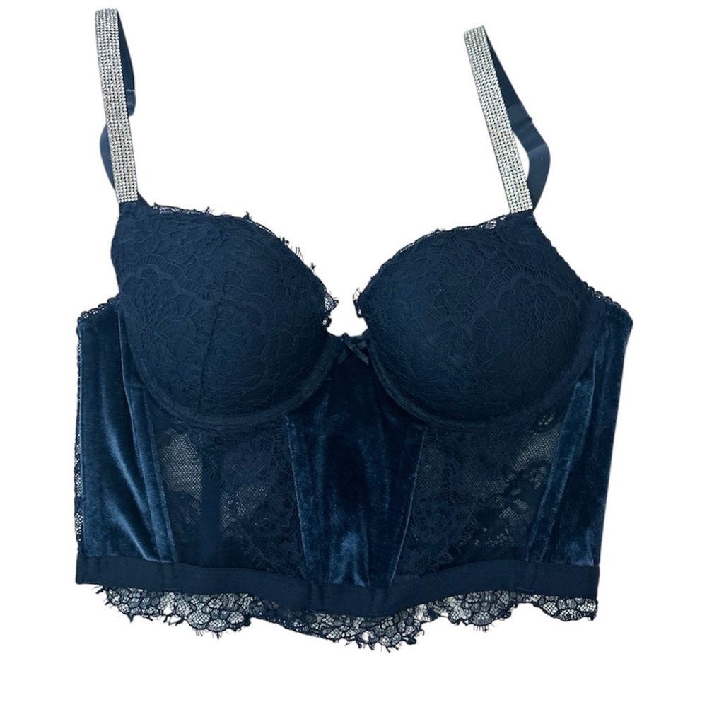 Blue Velvet Corset Top